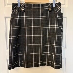 Jacob Black and White Plaid Skirt